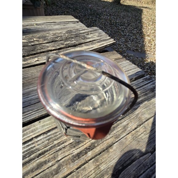 Vintage 1/2 Pint Ball Ideal Clear Glass Canning Jar with Lid and Wire Bail - Picture 8 of 10